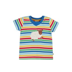 Top - FARM - Frugi - Easy On - SHEEP - Rainbow Stripe - clearance