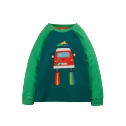 Top - VEHICLES - Frugi - James - Camping Campervan - Green - Land Vehicle 