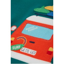 Top - VEHICLES - Frugi - James - Camping Campervan - Green - Land Vehicle - 18-24m, 4-5, 6-7y