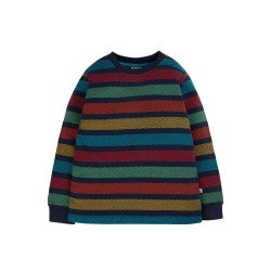 Jumper - Frugi - Morvah - Indigo Blue Rainbow Stripe Jumper