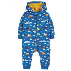 Snuggle Suit - Baby and Toddler - FRUGI - VEHICLES - Camper Blue Land Vehicles Sea 