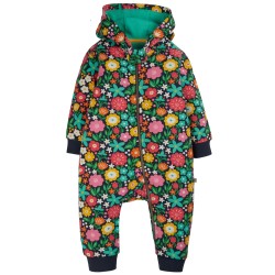 Snuggle Suit - Baby and Toddler - FRUGI - FLOWERS - Indigo Blue Kernow Flowers 