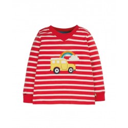 Top - Frugi - EASY ON - TRUCK - Red Stripe Land Sea