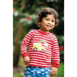 Top - VEHICLES - Frugi - EASY ON - TRUCK - Red Stripe Land Sea
