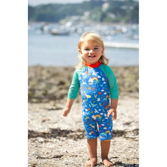Sun and Swim - Frugi - Sun Safe Suit - Aqua Fishing for Rainbow - sale
