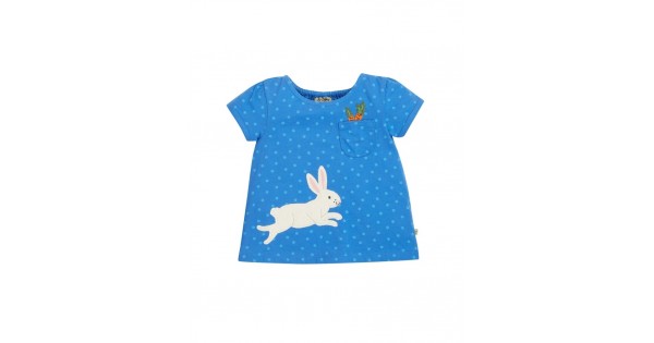 Ex baby Boden girls bunny rabbit appliqué long sleeved top 0-3 3-6 6-12 12-18 18 