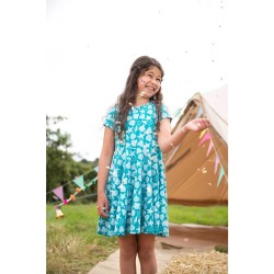 Dress - SKATER - Sea - Short sleeves - FRUGI - SEASHELLS - Camper Blue Seashells 
