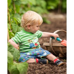 Top - GARDEN - Frugi - Sid - Green Stripe  - The National Trust specials 