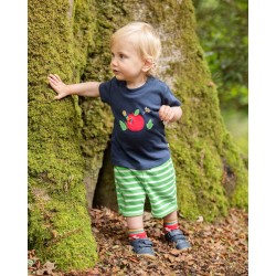 Shorts - Frugi - REVERSIBLE - National Trust -  Garden - Green stripe and garden  