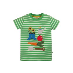 Top - GARDEN - Frugi - Sid - Green Stripe  - The National Trust specials 