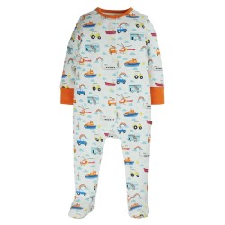 Babygrow - Frugi - Vehicles - White Land Sea Sky Vehicles  