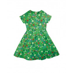 Dress - SKATER - Short sleeves - FRUGI - GARDEN - SARA - Slub material - Green Hedgerow