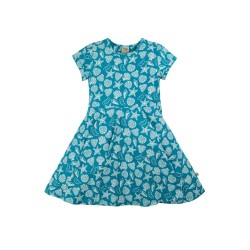 Dress - SKATER - Sea - Short sleeves - FRUGI - SEASHELLS - Camper Blue Seashells 