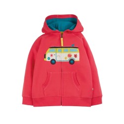 Hoody - VEHICLES - Frugi - Harley - CAMPING - Campervan - Zip up - Pink