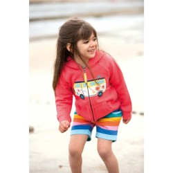 Hoody - VEHICLES - Frugi - Harley - CAMPING - Campervan - Zip up - Pink