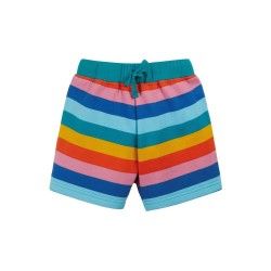 Shorts - STRIPE - Frugi - Sydney - Mid Pink Rainbow Stripe 
