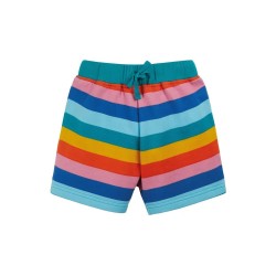 Shorts - Frugi - Sydney - Mid Pink Rainbow Stripe