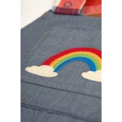 Trousers - Dungarees - Frugi - Reversible - Rio - Rainbow Check and Chambray Denim 