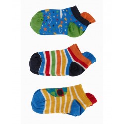 Socks - Frugi - 3pc - Arno - Ankle socks - Earth 3 pc - 6-8yr (UK shoe 13-2) ,  8-10yr (UK shoe 3-5) 