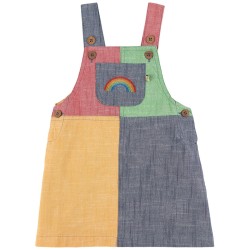 Dress - Frugi - Zoey - Dungarees Dress - Hotch Potch Colour Block 