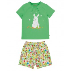 Pyjamas - Summer - Frugi - Fearne - Glow in the dark - At the allotment Bunny