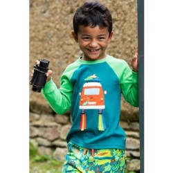 Top - VEHICLES - Frugi - James - Camping Campervan - Green - Land Vehicle 