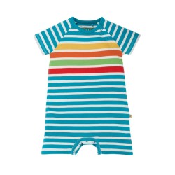 Babygrow - Romper - SUMMER - Frugi - SHORTIE - Sky Rainbow Stripe
