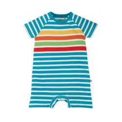 Babygrow - Romper - SUMMER - Frugi - SHORTIE - Sky - Sunset Sky Rainbow Stripe