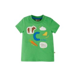 Top - Frugi - Avery - C is for cow, cloud, chicken, carrot , cat...- Green