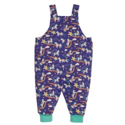 Trousers - Dungarees Parsnips - FRUGI - UNICORNS - Cosmic Purple Rainbow