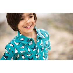 Dress - BIRDS - Frugi - Fran - Camper Blue Sea Birds 