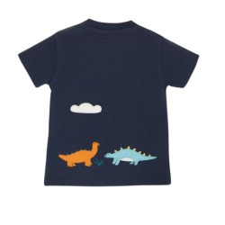 Top - Frugi - James - Dinosaur - Blue with volcano - last size