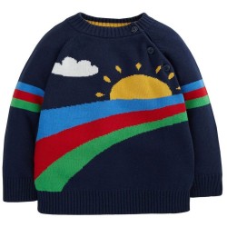 Jumper - Frugi - Jett - Indigo Blue and Rainbow 