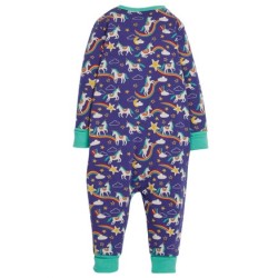 Babygrow - Romper - FRUGI - Zelah Onesie - Zip up - Cosmic Purple Rainbow Star Unicorn - flash no return offer