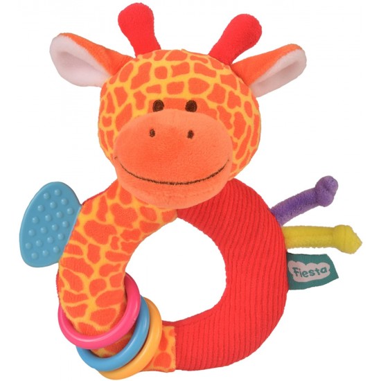 Toys - Rattle - GIRAFFE - RING - Sensory - Ringaling with Teether 