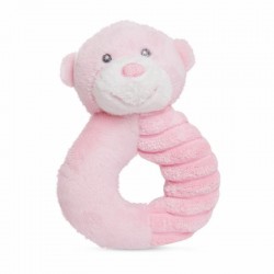 Toys - Rattle - BEAR - White and Pink Ring 