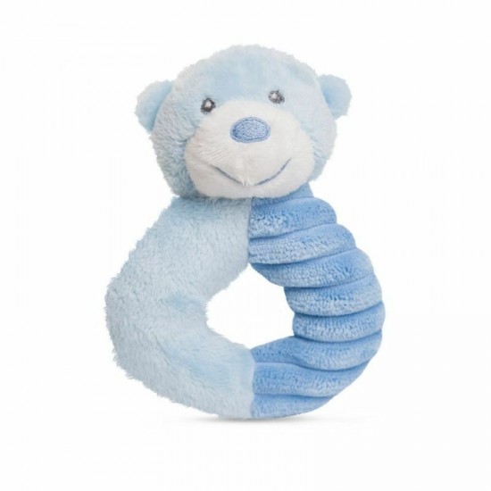 Toys - Rattle - BEAR - White and Blue Ring