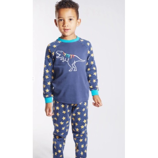 Pyjamas - Frugi - Jamie - DINOSAR - Navy and stars