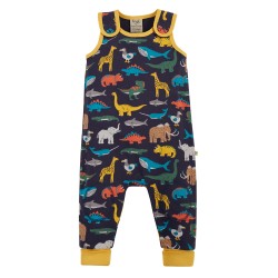 Trousers - Dungarees - Frugi - Kneepatch Romper - Indigo Museum Life