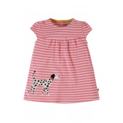Dress - Frugi - Layla - DOG - Dalmatian - Pink stripe 