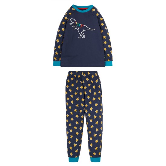 Pyjamas - DINOSAURS - Frugi - Jamie - Navy and stars