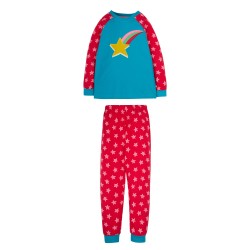 Pyjamas - STAR - Frugi - Jamie - Shooting - Red and Blue