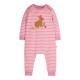 Babygrow - Romper - Frugi - Charlie - Pink Stripe - Bunny Rabbit - last size