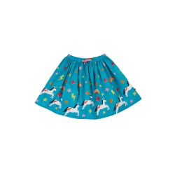 Dress and skirt - Frugi - SKIRT - Twirly Dream - Camper Blue - Unicorns and rainbow stars 