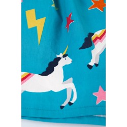 Skirt - Unicorn - Frugi - Twirly Dream - Camper Blue - Rainbow stars - last 18-24m and 3-4y