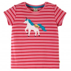 Top - Frugi - CAMILLE - UNICORN - Pink and red stripe