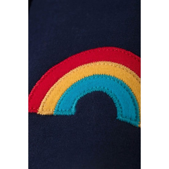 Trousers - Crawlers - Frugi - RAINBOW - Navy Indigo Blue - Rainbow Knees