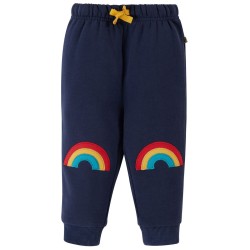 Trousers - Crawlers - Frugi - RAINBOW - Navy Indigo Blue - Rainbow Knees