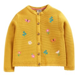 Cardigan - Frugi -  Maia - Yellow Flowers - last 7-8y