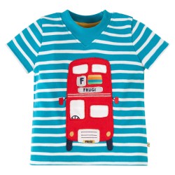 Top - Frugi - EASY ON - LONDON BUS - Breton blue stripe 